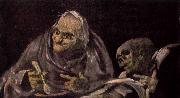 Francisco de goya y Lucientes Two Women Eating oil